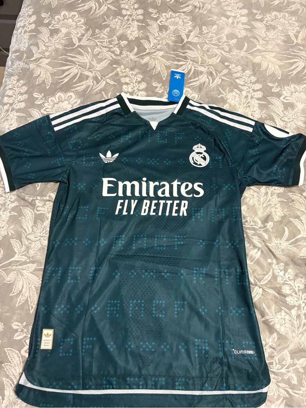 Real Madrid Emirates Away Soccer Jersey - Teal Green & White